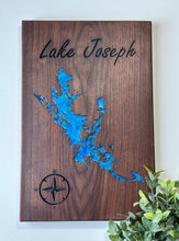 Load image into Gallery viewer, Custom Epoxy Lake Map Wall Art ** Made to Order**