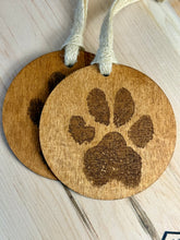 Load image into Gallery viewer, Engraved Dog Paw Print Ornament