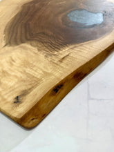 Load image into Gallery viewer, Walnut Charcuterie Board with English Blue Epoxy