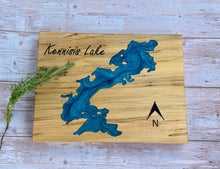 Load image into Gallery viewer, Epoxy Lake Map Wall Art - Kennisis Lake