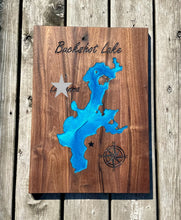 Load image into Gallery viewer, Custom Epoxy Lake Map Wall Art ** Made to Order**