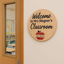 Load image into Gallery viewer, Personalized Classroom Sign – Welcome with Apple Design