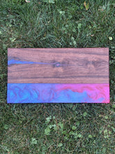 Load image into Gallery viewer, Cosmic Swirl Epoxy & Walnut Charcuterie Board