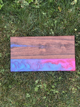 Load image into Gallery viewer, Cosmic Swirl Epoxy & Walnut Charcuterie Board