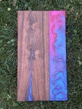 Load image into Gallery viewer, Cosmic Swirl Epoxy & Walnut Charcuterie Board
