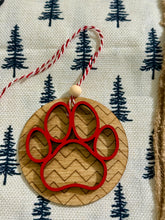 Load image into Gallery viewer, Layered Dog Paw Print Ornament