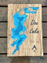 Load image into Gallery viewer, Custom Epoxy Lake Map Wall Art ** Made to Order**