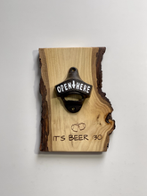 Load image into Gallery viewer, Wall Mount Live Edge Bottle Opener - Beer:30