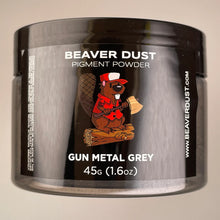 Load image into Gallery viewer, 45 gram jar of Gun Metal Grey Beaver Dust Pigment