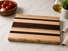 Load image into Gallery viewer, Curly Maple and Walnut Edge Grain Cutting Board
