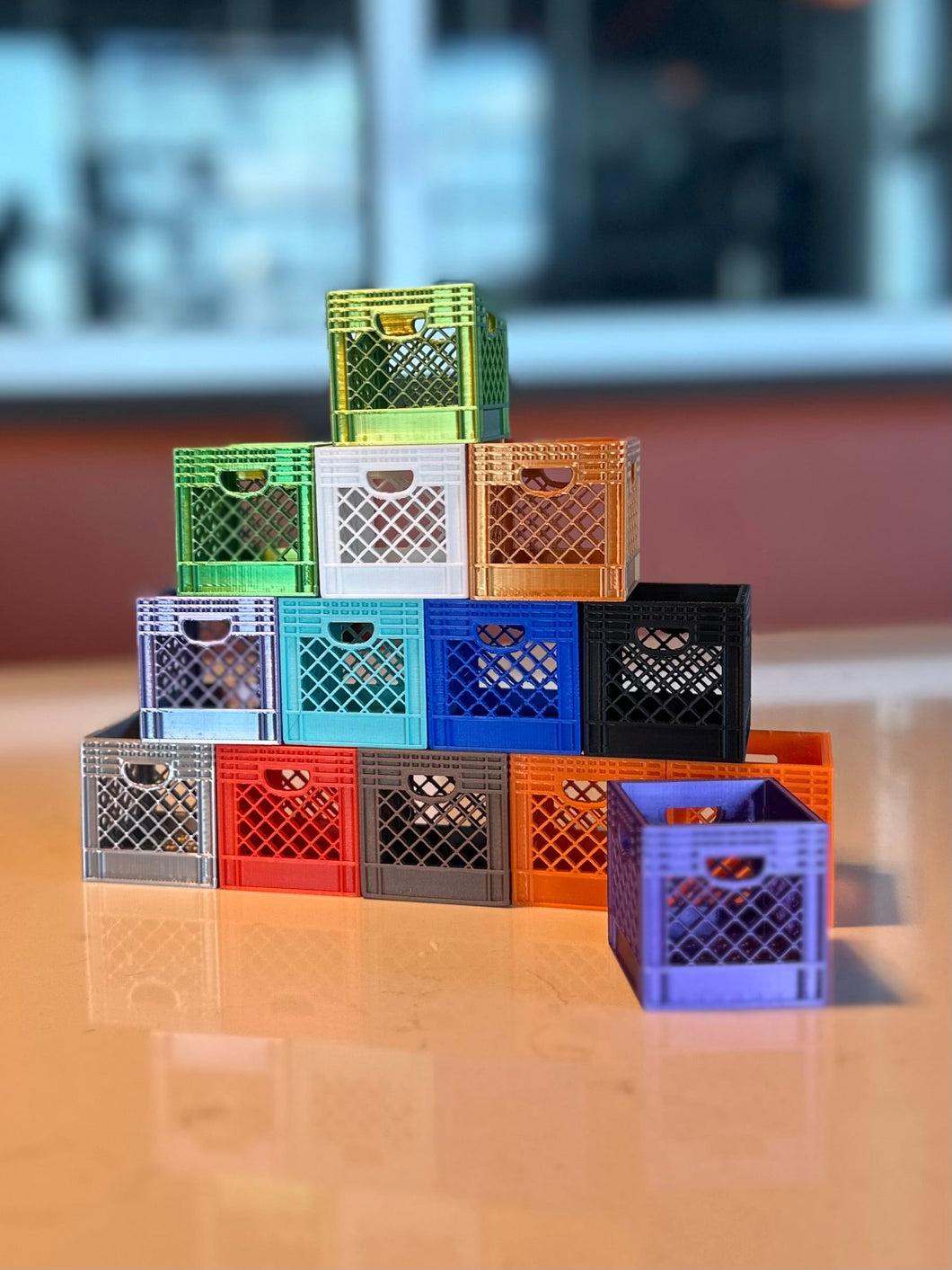 3D Printed Mini Milk Crate Organizer: Medium