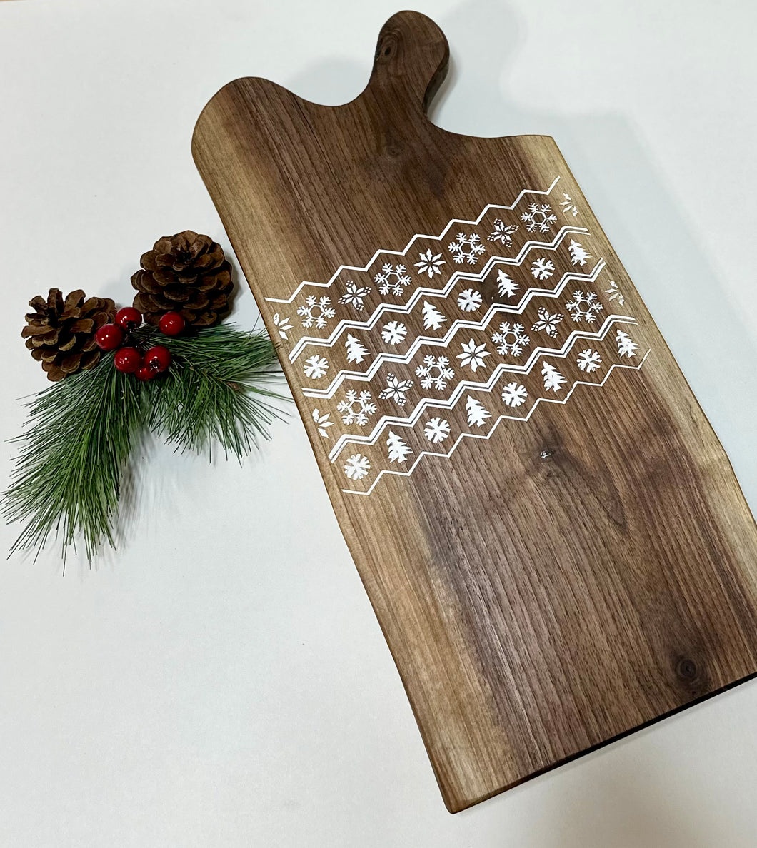 Carved Handle Sweater Epoxy Inlay Charcuterie (white)