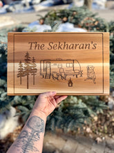 Load image into Gallery viewer, Custom Laser Engraved Camping Cedar Sign
