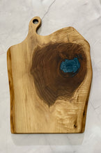 Load image into Gallery viewer, Walnut Charcuterie Board with English Blue Epoxy

