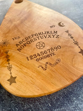 Load image into Gallery viewer, Ambrosia Maple Laser Engraved Ouija Inspired Charcuterie Board
