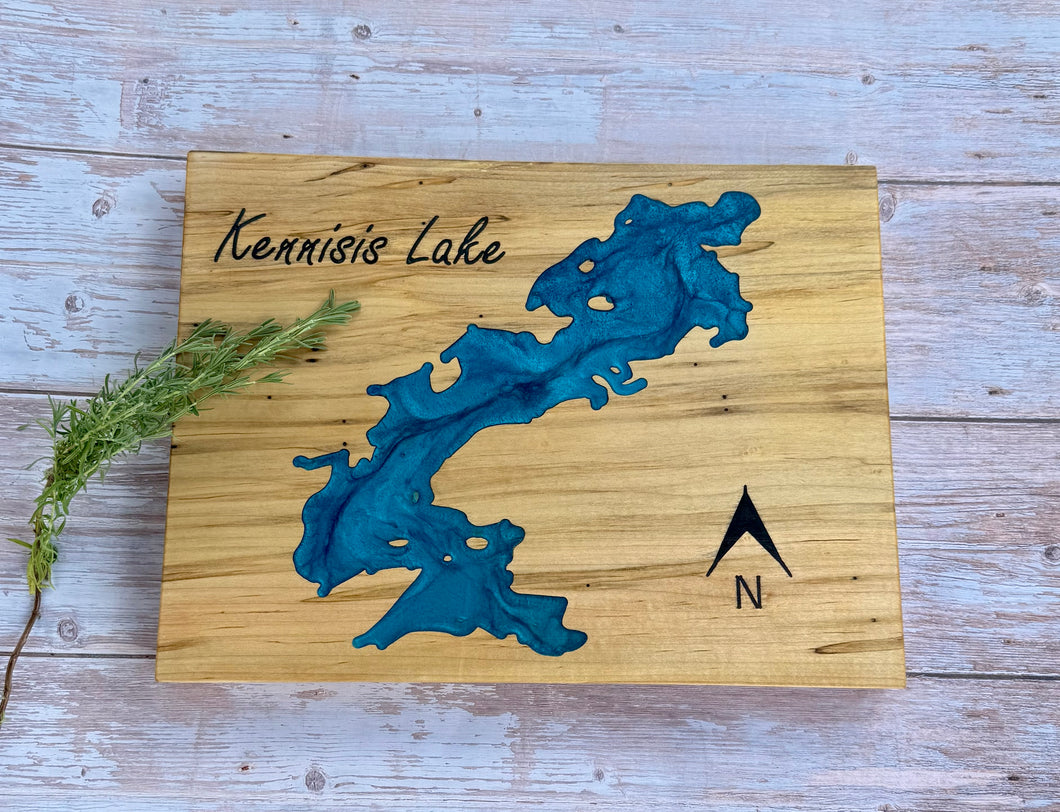 Epoxy Lake Map Wall Art - Kennisis Lake