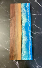 Load image into Gallery viewer, Walnut Layered Epoxy Ocean Serving Board
