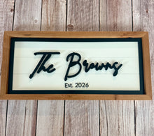 Load image into Gallery viewer, Personalized Family Name Sign | Handcrafted Hardwood Wall Decor
