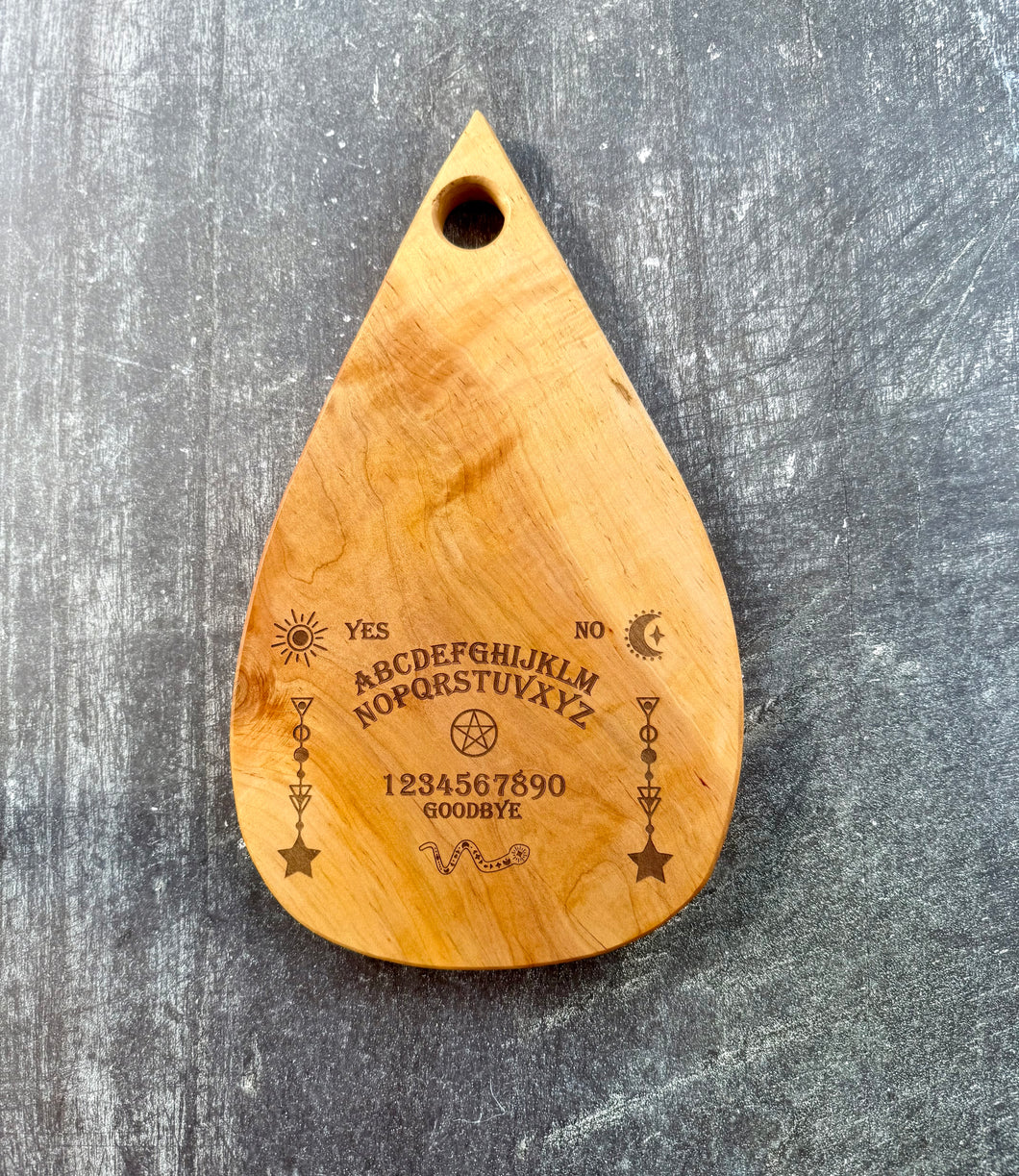 Ambrosia Maple Laser Engraved Ouija Inspired Charcuterie Board