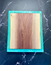 Load image into Gallery viewer, Walnut and Seafoam GreenEpoxy River Board
