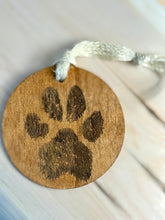Load image into Gallery viewer, Engraved Dog Paw Print Ornament
