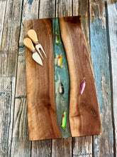 Load image into Gallery viewer, Fishing Lure Epoxy River Charcuterie Board
