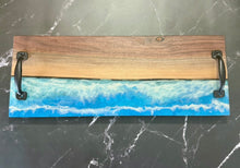 Load image into Gallery viewer, Walnut Layered Epoxy Ocean Serving Board
