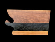 Load image into Gallery viewer, Obsidian Walnut &amp; Black Epoxy Charcuterie Board
