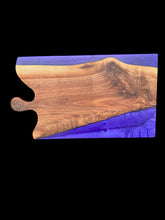 Load image into Gallery viewer, Royal Tide Walnut &amp; Purple Epoxy Serving Board
