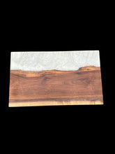 Load image into Gallery viewer, Walnut &amp; Pearl Epoxy Charcuterie Board
