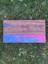 Load image into Gallery viewer, Cosmic Swirl Epoxy &amp; Walnut Charcuterie Board
