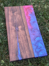 Load image into Gallery viewer, Cosmic Swirl Epoxy &amp; Walnut Charcuterie Board
