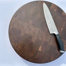 Load image into Gallery viewer, Round Walnut End Grain Cutting Board
