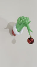 Load and play video in Gallery viewer, 3D Printed Grinch Hand Hanger
