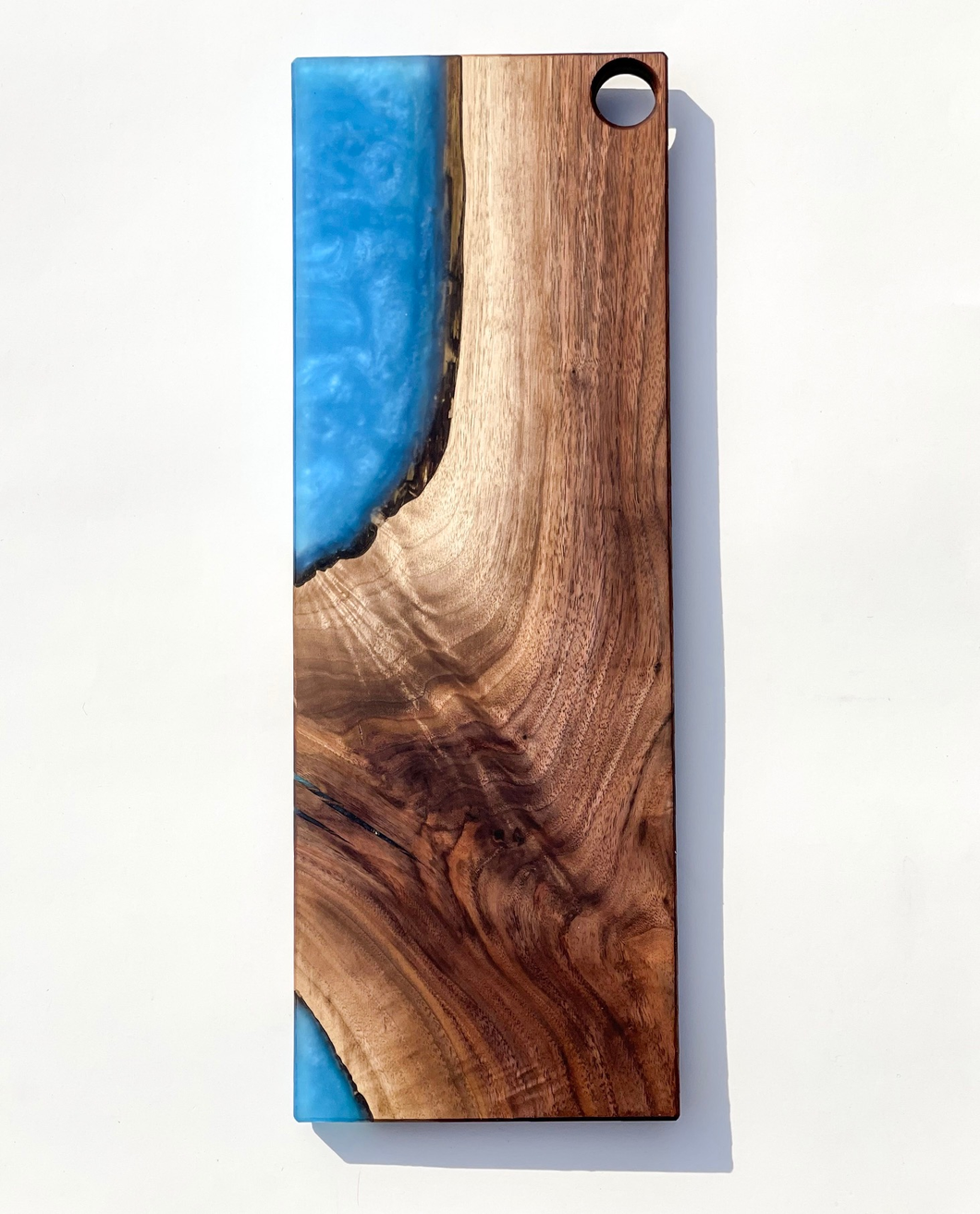 Figured Walnut with Layered Blue Epoxy